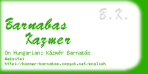 barnabas kazmer business card